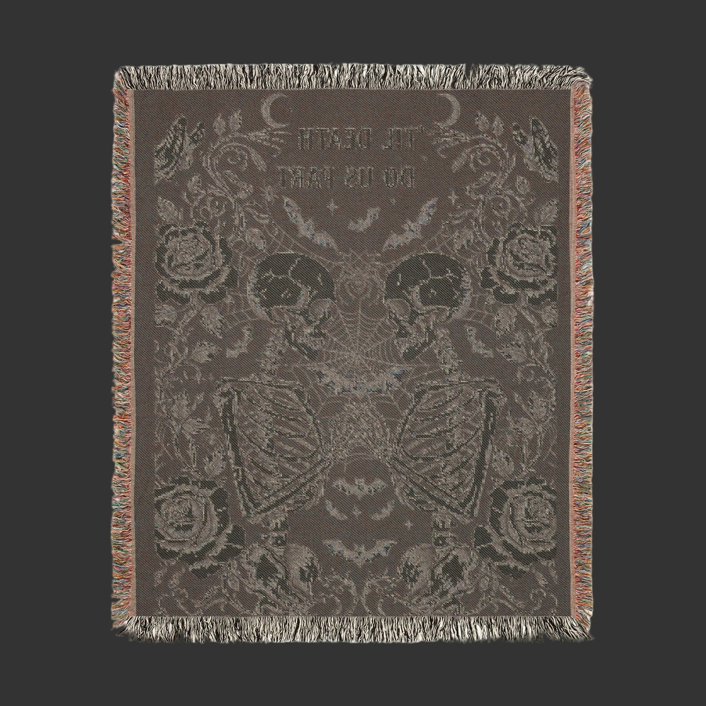 Skeleton Lovers Woven Blanket |Gothic Wedding Blanket | Halloween Blanket