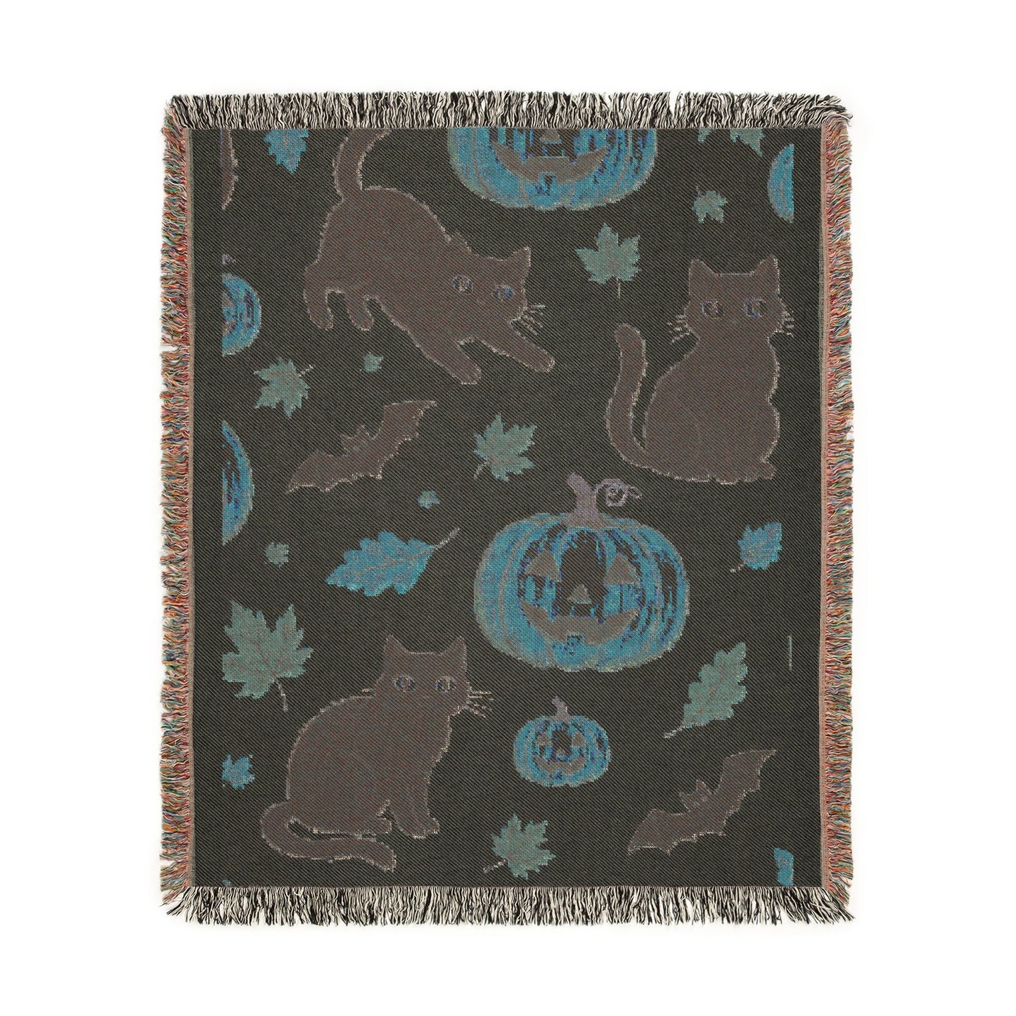 Cats and Bats| Halloween Woven Blanket
