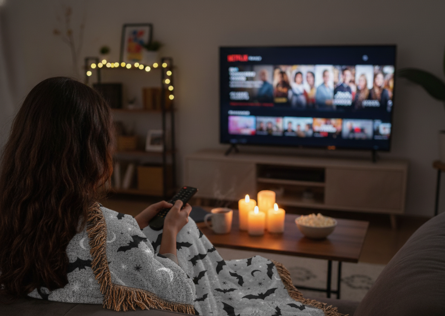 Cozy Bats Woven Blanket | Halloween Throw Blanket