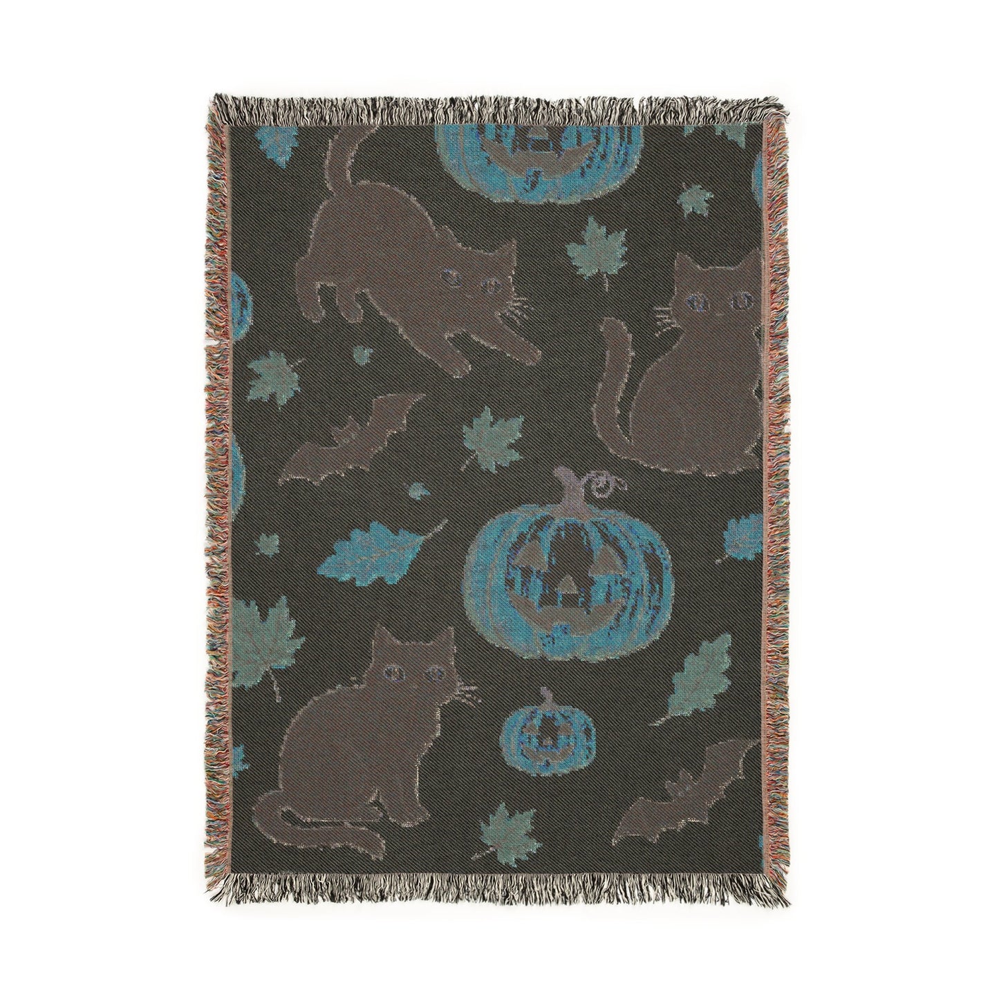 Cats and Bats| Halloween Woven Blanket