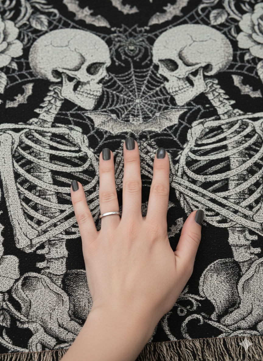 Skeleton Lovers Woven Blanket |Gothic Wedding Blanket | Halloween Blanket
