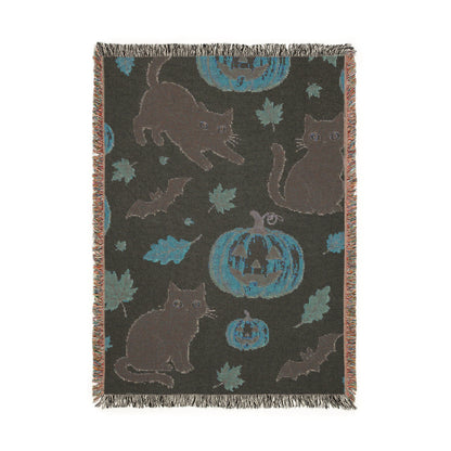 Cats and Bats| Halloween Woven Blanket