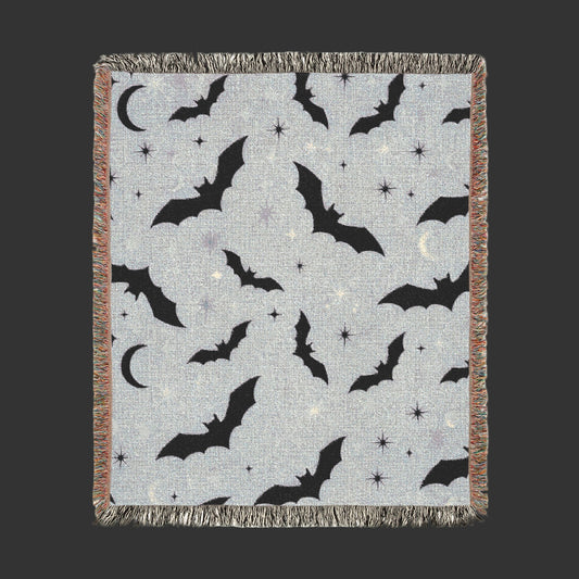 Cozy Bats Woven Blanket | Halloween Throw Blanket