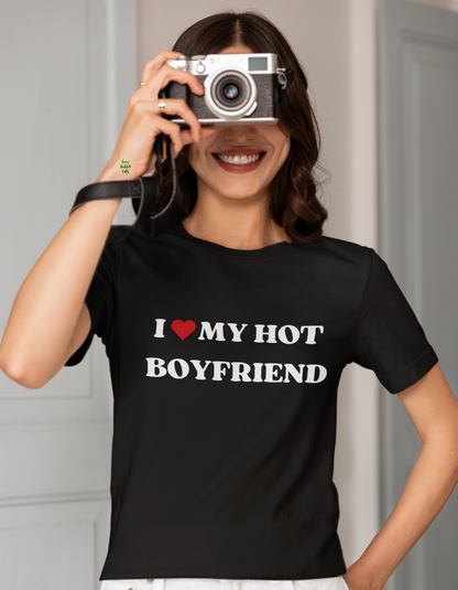 I Love My Hot Boyfriend, I Love My Hot Girlfriend, 💘 Matching Couple T-Shirt