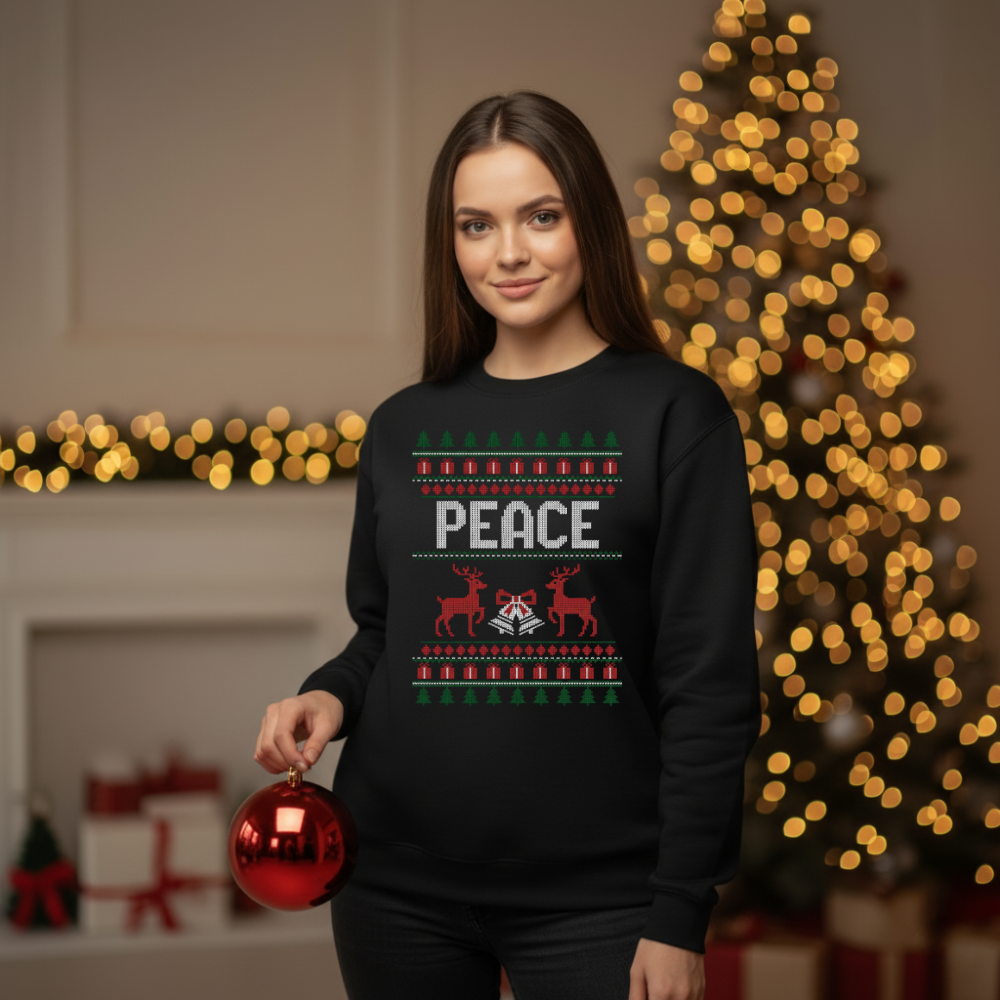 Peace I Come In Peace | Ugly Christmas Sweater | Funny Couples Sweatshirt