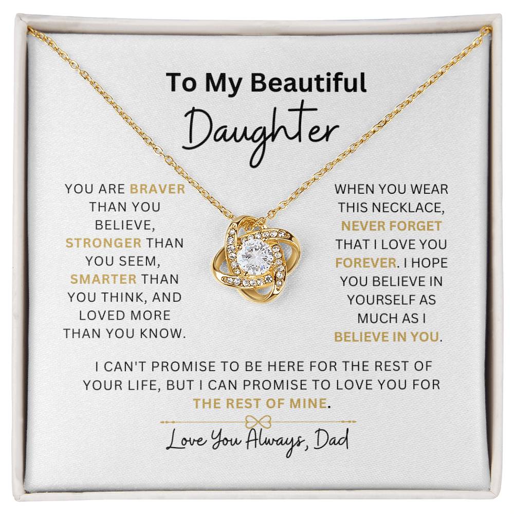 Daughter From Dad | Never Forget That I Love You | Knot Necklace