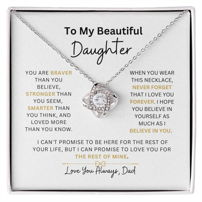 Daughter From Dad | Never Forget That I Love You | Knot Necklace