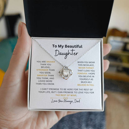 Daughter From Dad | Never Forget That I Love You | Knot Necklace