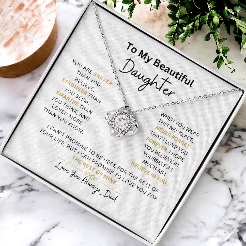 Daughter From Dad | Never Forget That I Love You | Knot Necklace