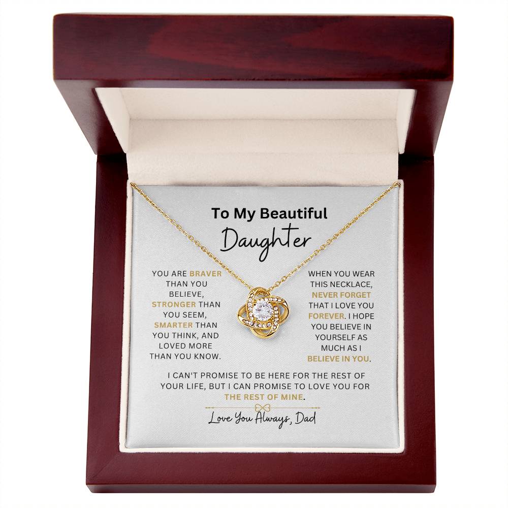 Daughter From Dad | Never Forget That I Love You | Knot Necklace