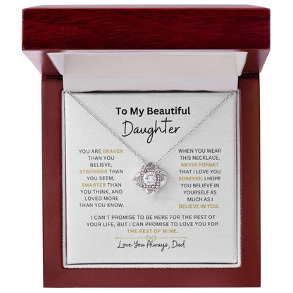 Daughter From Dad | Never Forget That I Love You | Knot Necklace