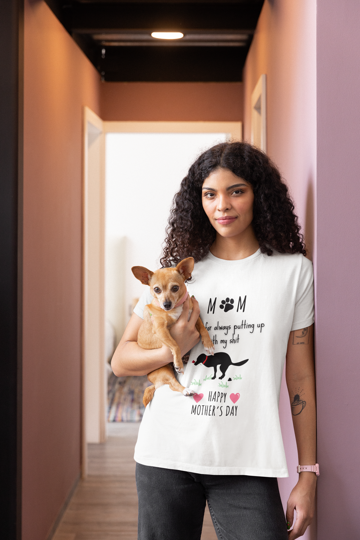 "THANKS FOR PUTTING UP WITH MY" - FUNNY DOG MOM TEE-