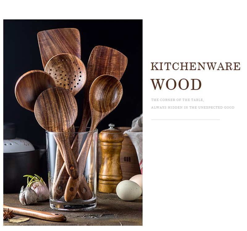 🌟 Teak Wood Kitchen Utensils: Elevate Your Culinary Experience! 🍴