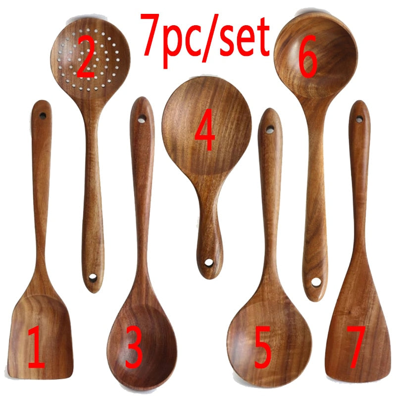 🌟 Teak Wood Kitchen Utensils: Elevate Your Culinary Experience! 🍴