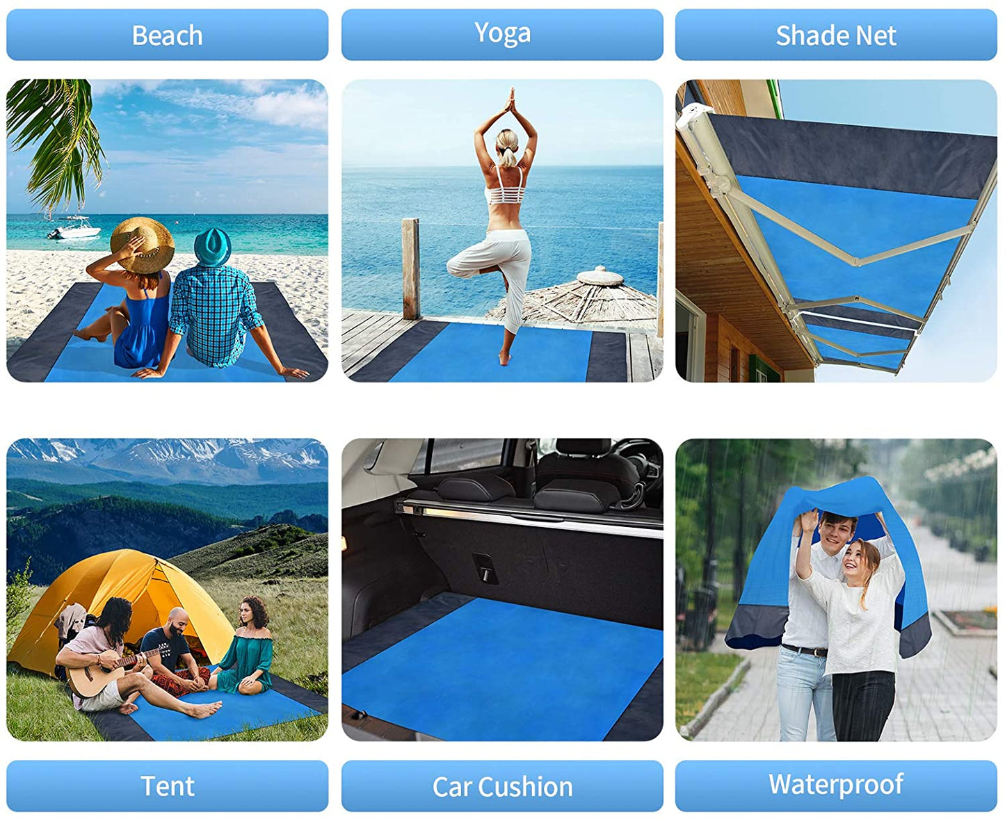 Waterproof Pocket Beach Blanket Folding Camping Mat