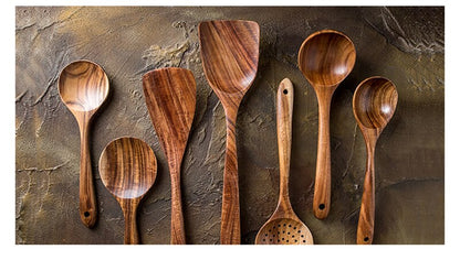 🌟 Teak Wood Kitchen Utensils: Elevate Your Culinary Experience! 🍴