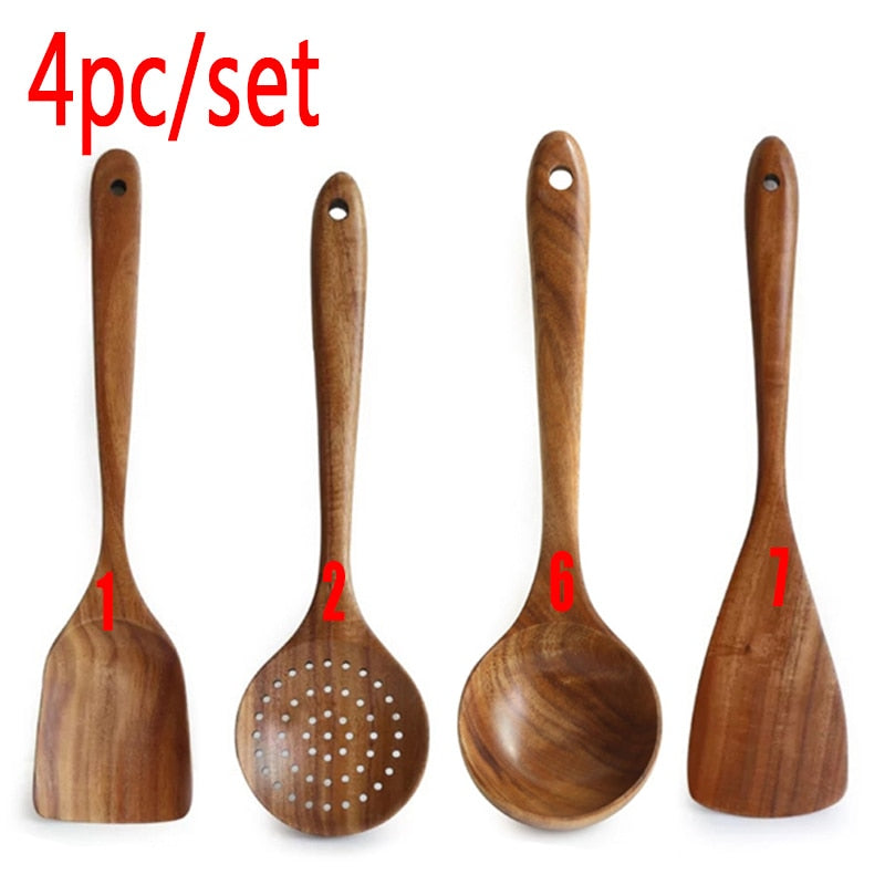 🌟 Teak Wood Kitchen Utensils: Elevate Your Culinary Experience! 🍴