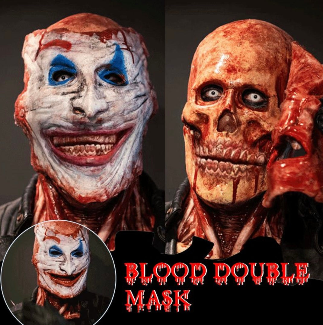 Double-layer Ripped Mask Bloody | Halloween Costume