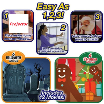 🎅 Christmas & Halloween Window Projector