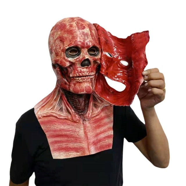 Double-layer Ripped Mask Bloody | Halloween Costume