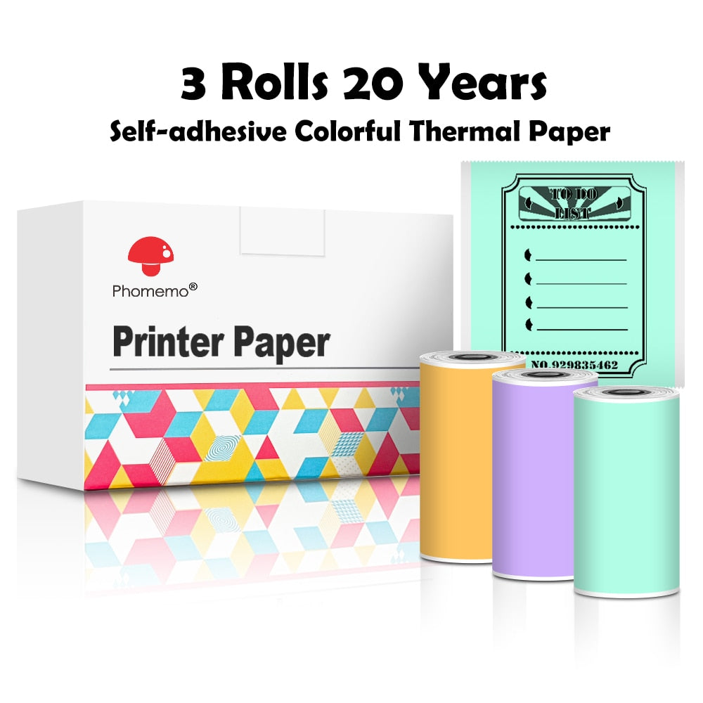 Portable Pocket Printer T02 | Self-Adhesive Paper