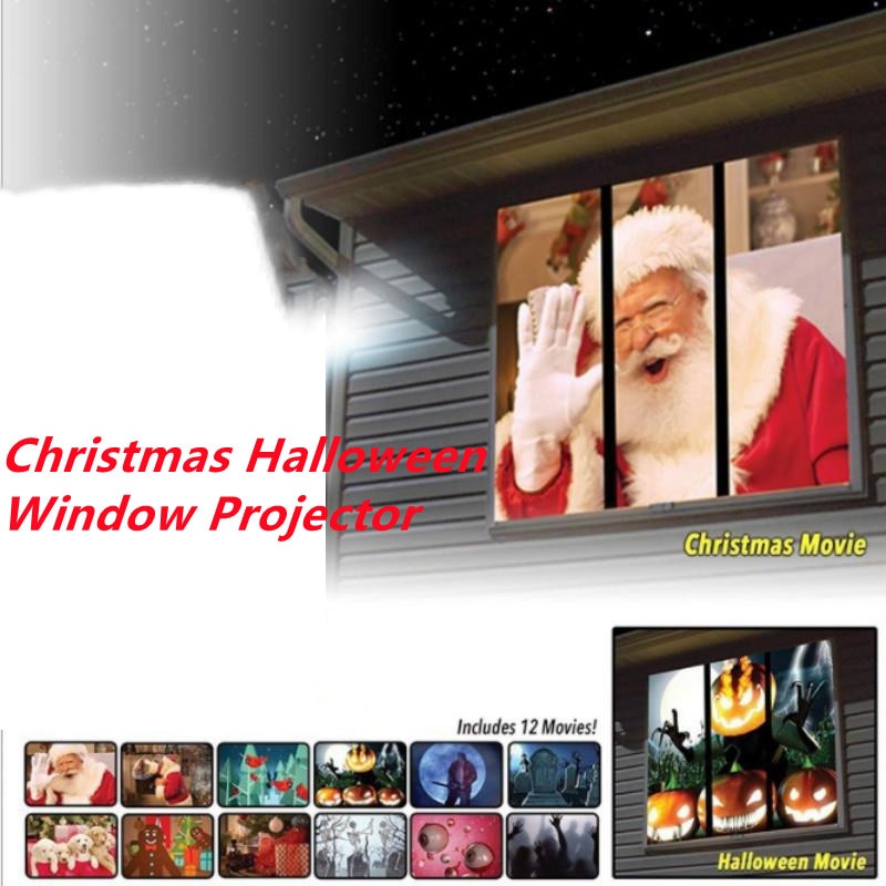 🎅 Christmas & Halloween Window Projector